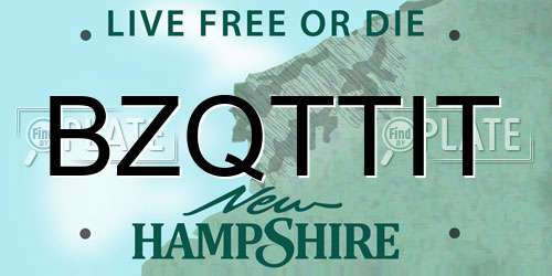 BZQTTIT New Hampshire License Plate