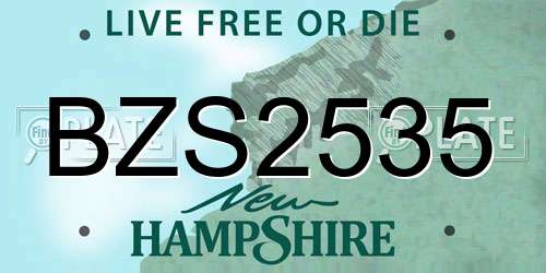 BZS2535 New Hampshire License Plate