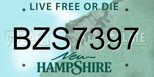 BZS7397 New Hampshire License Plate