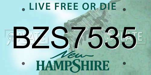 BZS7535 New Hampshire License Plate