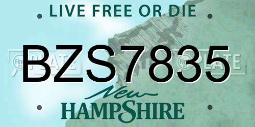 BZS7835 New Hampshire License Plate