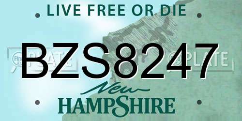 BZS8247 New Hampshire License Plate