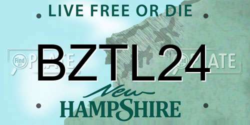BZTL24 New Hampshire License Plate