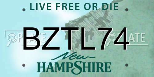 BZTL74 New Hampshire License Plate