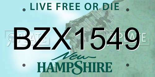 BZX1549 New Hampshire License Plate