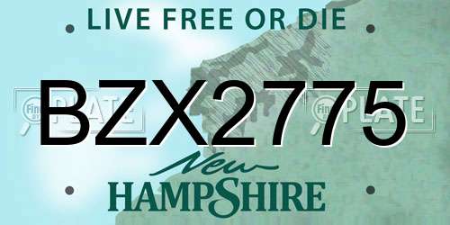 BZX2775 New Hampshire License Plate