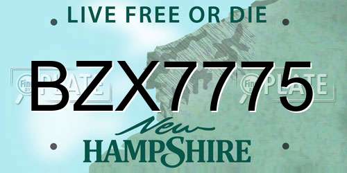 BZX7775 New Hampshire License Plate