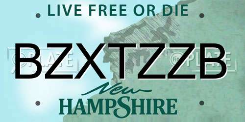 BZXTZZB New Hampshire License Plate