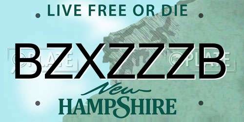 BZXZZZB New Hampshire License Plate