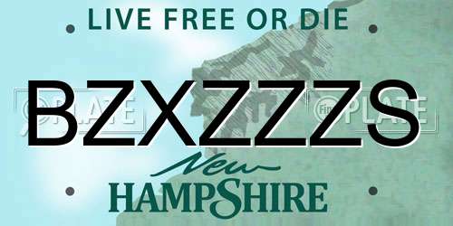 BZXZZZS New Hampshire License Plate