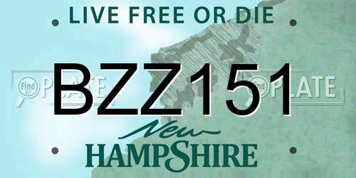 BZZ151 New Hampshire License Plate