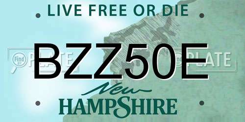 BZZ50E New Hampshire License Plate