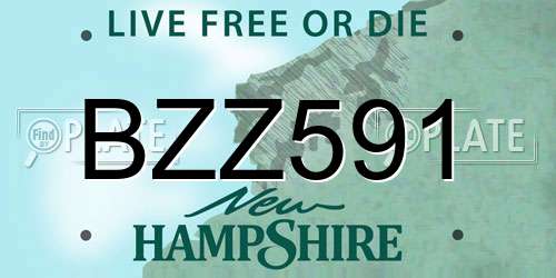 BZZ591 New Hampshire License Plate