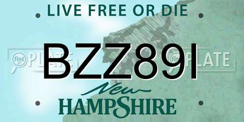BZZ89I New Hampshire License Plate