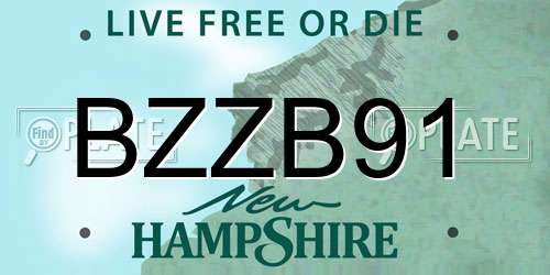 BZZB91 New Hampshire License Plate