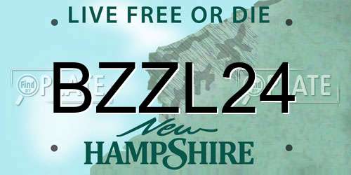 BZZL24 New Hampshire License Plate