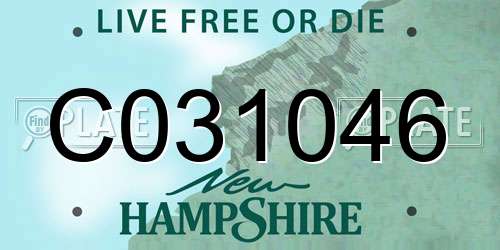 C031046 New Hampshire License Plate