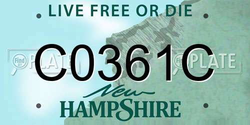 C0361C New Hampshire License Plate
