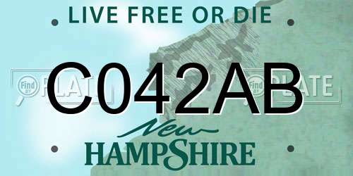 C042AB New Hampshire License Plate