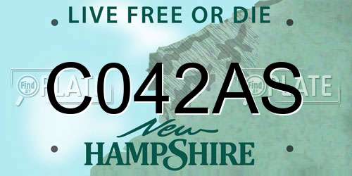 C042AS New Hampshire License Plate