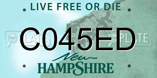 C045ED New Hampshire License Plate