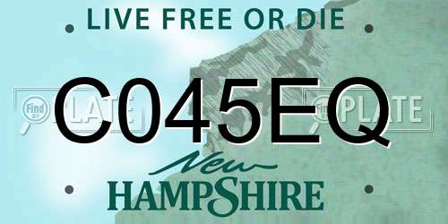 C045EQ New Hampshire License Plate