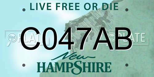 C047AB New Hampshire License Plate