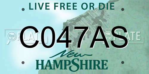 C047AS New Hampshire License Plate