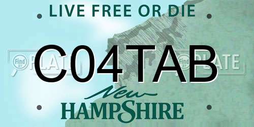 C04TAB New Hampshire License Plate