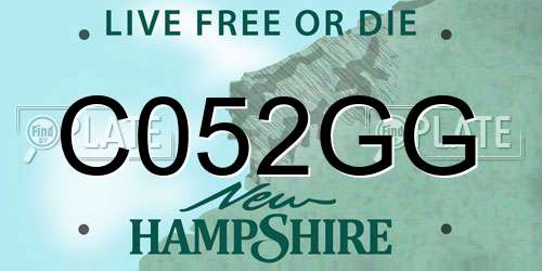 C052GG New Hampshire License Plate