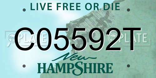C05592T New Hampshire License Plate