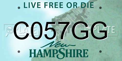 C057GG New Hampshire License Plate