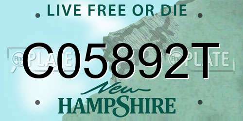 C05892T New Hampshire License Plate