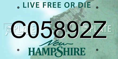C05892Z New Hampshire License Plate
