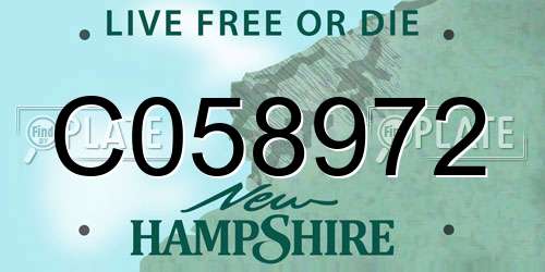 C058972 New Hampshire License Plate