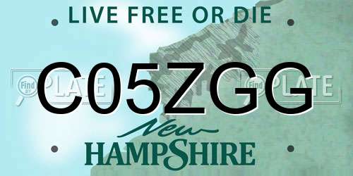 C05ZGG New Hampshire License Plate