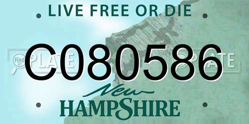 C080586 New Hampshire License Plate