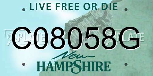 C08058G New Hampshire License Plate