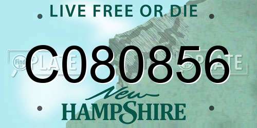 C080856 New Hampshire License Plate