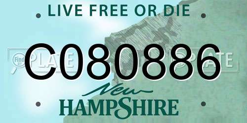 C080886 New Hampshire License Plate