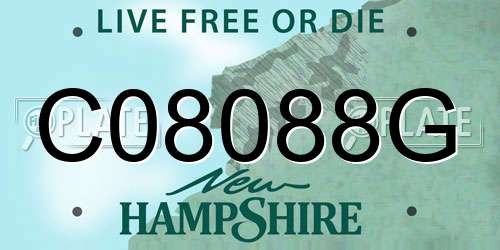 C08088G New Hampshire License Plate