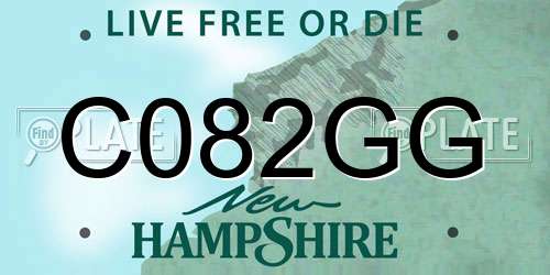 C082GG New Hampshire License Plate