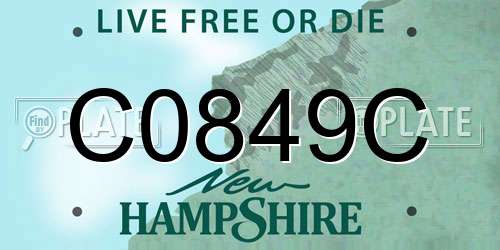 C0849C New Hampshire License Plate