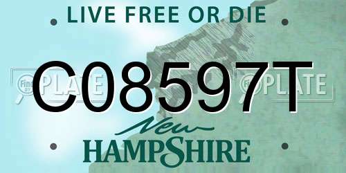 C08597T New Hampshire License Plate