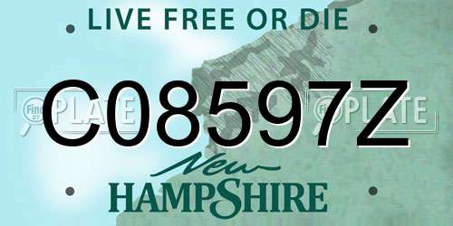 C08597Z New Hampshire License Plate