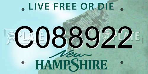 C088922 New Hampshire License Plate