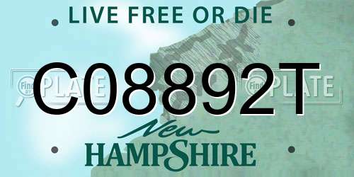 C08892T New Hampshire License Plate