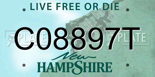 C08897T New Hampshire License Plate