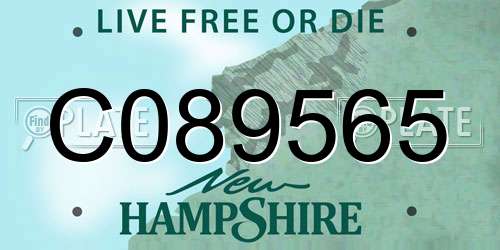 C089565 New Hampshire License Plate