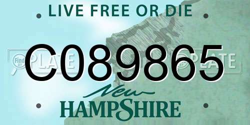 C089865 New Hampshire License Plate